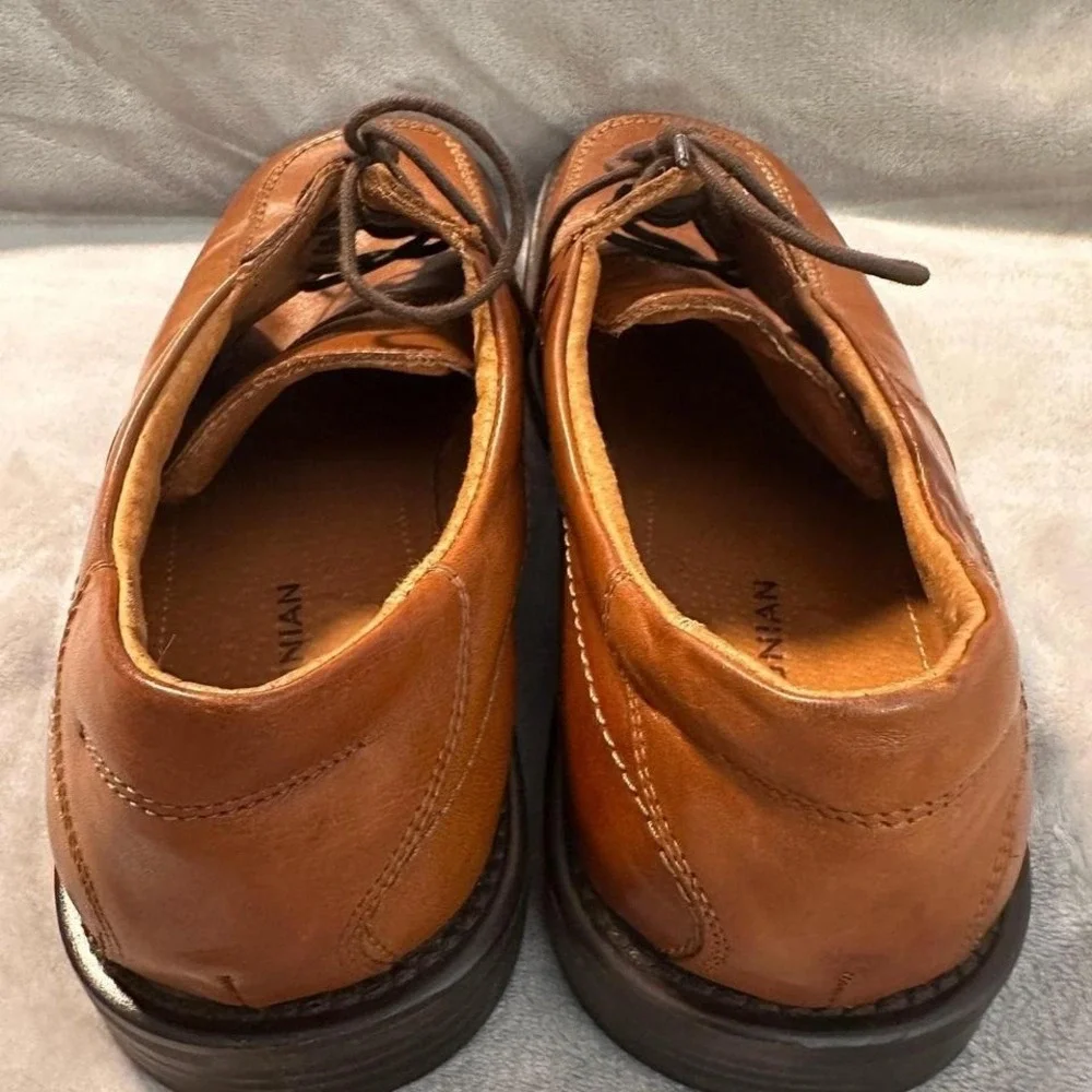Bostonian Strada Men's Size 10D Brown Italian Leather Oxford Lace-Up Dress Shoes